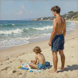 lets to to the beach beach lets go get away, style of goya, oil painting, hyperrealism, 4k, artstation