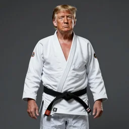 donald trump as a jiujitsu fighter wearing a gi