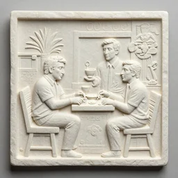 Mayan bas relief depicting a funny scene from Seinfeld