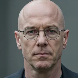 Live Action Still of Bald Bryan Cranston with glasses and without a beard or facial hair, with no facial hair and completely clean shaven, with no beard, no beard, no facial hair, clean shaven, real life, hyperrealistic, ultra realistic, realistic, highly detailed, detailed, very detailed, cool, ultra detailed, very realistic, trending on artstation, epic, HD quality, 8k resolution, body and headshot, film still, real, detailed face, very detailed face, real life, front face, front view, real
