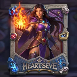 Full body Hearthstone official professional art, with realistic beautiful body & face & eyes. Every following words is important: A sorceress casting a fire ball. Completly coherent and well drawned physical body parts, trending on PerfectFoundry. Very detailed hands with 5 coherent fingers.