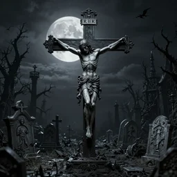 biomechanical gothic graveyard crucifix statue, intricate portrait artwork by carlos schwabe, h. r. giger, tom bagshaw, kilian eng, h. r. giger, very coherent artwork, dreamlike, darkness, noir, moonlit, dramatic, octane render, unreal engine, 8 k, high contrast