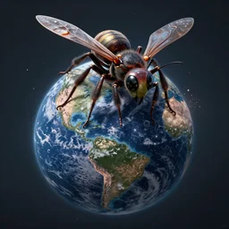 cthulhu wasp destroying planet earth, 4 k, realism