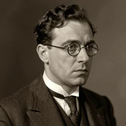 a portrait photo of a 1 9 2 0 s male in a suit with round glasses looking slightly concerned, atmospheric lighting, painted, sepia, intricate, ultra detailed by clyde caldwell, well composed, best on artstation, cgsociety, epic, stunning, gorgeous, intricate detail, wow, masterpiece
