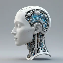 lost in the mind of a quantum god head machine in the style of dariusz zawadzki