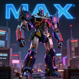 macro view of a giant robot of 1 km of hight walking on the small city, tron, close up bokeh hiperrealistic neon glow darkness dramatic neon f - zero ships, sharp focus, octane render, imax