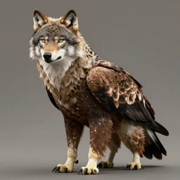 a wolf eagle!! hybrid, bold natural colors, masterpiece, trending on artstation, photograph