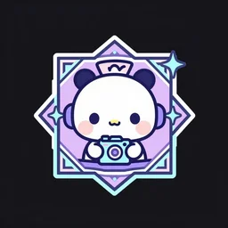 cute cyberpunk kawaii style emblem, vibrant pastel colors, corporate logo, art deco, stylized, iconic, minimalist, vector art, 🧒 📸 🎨, masterpiece