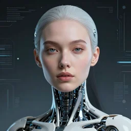 retrofuturistic portrait of a beautiful woman minimal bionic, space graphics in background, close up, quint buchholz, wlop, dan mumford, artgerm, liam brazier, peter mohrbacher, raw, featured on artstation, octane render, cinematic, elegant, intricate, 8 k