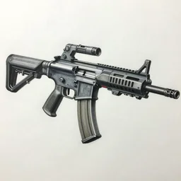 futuristic assault rifle, bad drawing