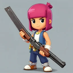 LilyPichu in the style of gta san andreas, holding sawnoff in the style of artgerm, rossdraws
