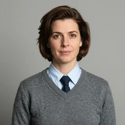 portrait of a woman wearing a ( sweater ) over a ( shirt and tie ), by donato giancola and norman rockwell.
