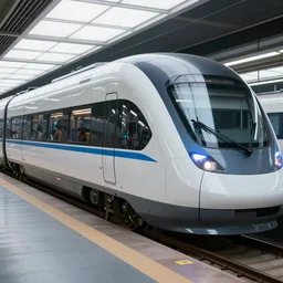 futuristic train!! designed by apple, natural light, detailed, canon eos c 3 0 0, ƒ 1. 8, 3 5 mm, 8 k, medium - format print, blue light accents