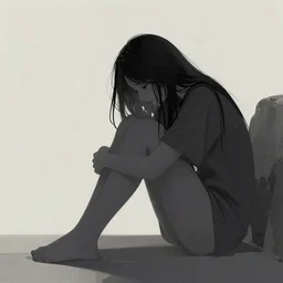 personification of loneliness, digital art, artstation