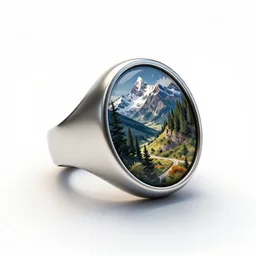 obsidian signet ring, stylized 3d render, isolated on a pure white background, centered, entire object in frame, sharp focus, soft studio lighting
