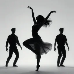 trippy silhouette of dancing woman, by justin guse and luke brown and justin bonnet, details, instagram digital, artstation