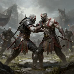 god of war battlefield, fighting, fantasy, intricate, elegant, highly detailed, digital painting, artstation, concept art, matte, sharp focus, illustration,