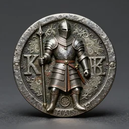 medieval coin warrior, 4 k, studio lighting, flickr