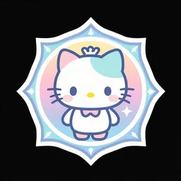 cute cyberpunk kawaii style emblem, vibrant pastel colors, corporate logo, art deco, stylized, iconic, minimalist, vector art, professionally made with made with adobe illustrator, 🧒 📸 🎨, masterpiece