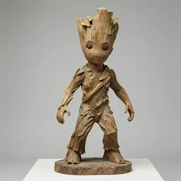 sculpture of Groot by Sandra Chevrier
