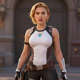 scarlet johanson as widowmaker from overwatch, realistic, 4 k, coherent
