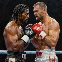 rocky i fighting rocky iv oil painting