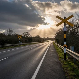 The level crossing on the M20 motorway in England