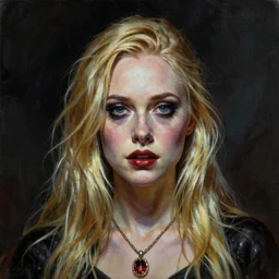 ultra realistic portrait painting of elle fanning in underworld 2 0 0 3, art by frank frazetta, 4 k, ultra realistic, highly detailed, epic lighting
