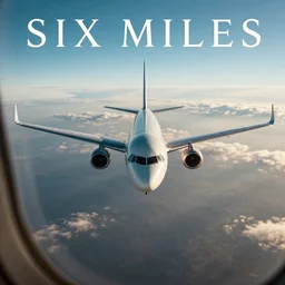album art cover, six miles up in airplane