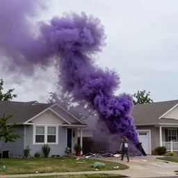 Purple Tornado wreaking havoc in houses UHD 4K by michaelangelo captured on Niko D500