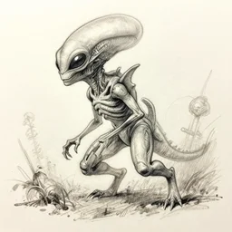 sketch of an alien lifeform