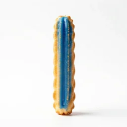 sapphire blue churros, 8k product photo, isolated on a pure white background, centered, entire object in frame, sharp focus, soft studio lighting