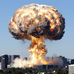 Huge nuclear explosion inside a city, Canon EOS R3, f/1.4, ISO 200, 1/160s, 8K, RAW, unedited