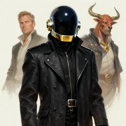Daft Punk, fantasy D&D character, portrait art by Donato Giancola and James Gurney, digital art, trending on artstation