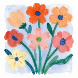 matisse style bloom flowers, modern, eclectic, illustration,