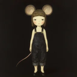 beautiful girl wearing a mouse ears and jumpsuit, by Hajime Sorayama