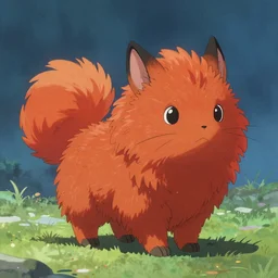 prompt A beautiful red orange fluffy kumiho, Peter Mohrbacher
