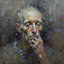 a extremely detailed abstract painting showing dementia, extremely detailed, contemporary art, oil paint, insane detail, brush strokes, dynamic, dull color palette