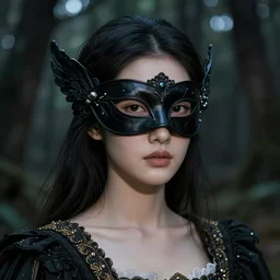 a masterpiece ultrarealistic ultradetailed portrait of incredibly beautiful asian angel princess with black leather mask. baroque renaissance girl in the night forest. medium shot, intricate, elegant, highly detailed. spring light, trending on artstation, digital art, by ismail inceoglu dragan bibin hans thoma greg rutkowski alexandros pyromallis rene maritte illustrated, perfect face, fine details, realistic shaded, fine - face, pretty face