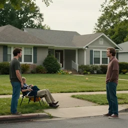 cinema set of a typical american suburbs