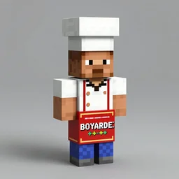 Minecraft sculpture of a Chef Boyardee can