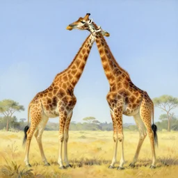 a giraffe mediating by thomas kinkade