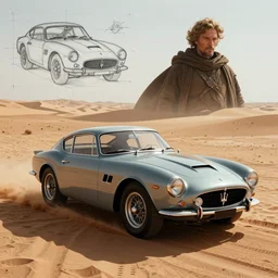 cinematic 1 6 mm film, moebius and ralph mcquarrie concept art, maserati tipo 1 5 1, technical drawing, dune, the incal
