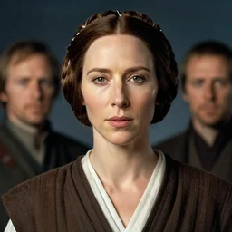 headshot of emily blunt as princess leia in star wars by william bouguereau and louis rhead