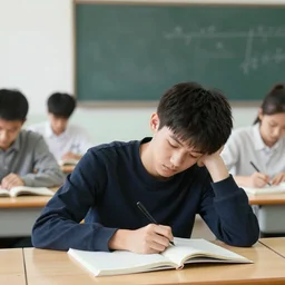 Bored in a classroom