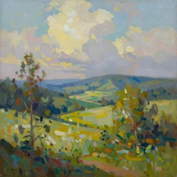 extremely beautiful painterly landscape masterpiece painting in the style of rez,
