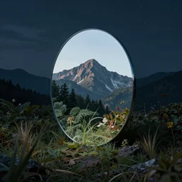 night reality warping mirror dimension nature Mountain In the art style of Philip Hyde-H 576