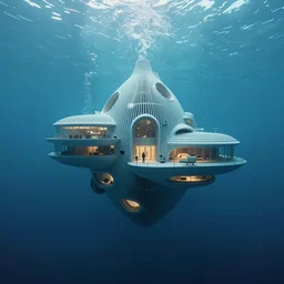 Modern underwater architecture by Simon Stålenhag and Thomas Kinkade and Greg Rutkowski, trending on artstation, 4k