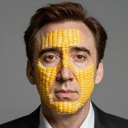 nicolas cage face is made of corn