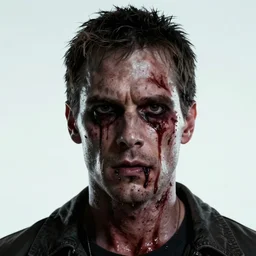 gruesome digital art portrait of dexter morgan